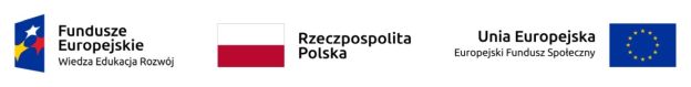 od lewej logo Funduszy Europejskich, flaga Polski, flaga Unii Europejskiej